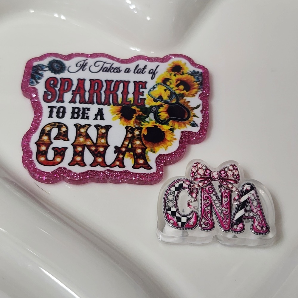 CNA Flatback Focal Bead Badge Keychain Nurse Crafts Flats‎ Beaded Pen Magnet